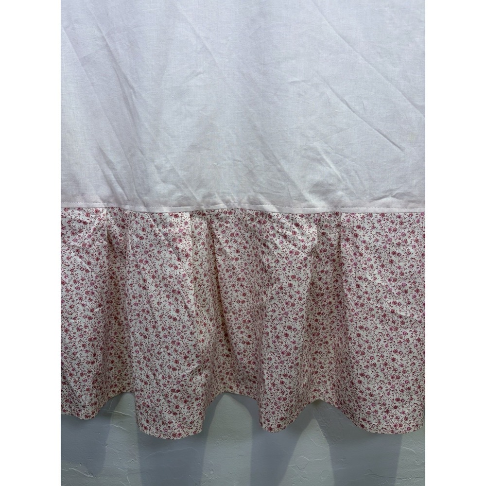 Girls Pink Calico Ditzy Floral Print Crib Skirt Shabby Chic Cottagecore Feminine - Picture 5 of 14
